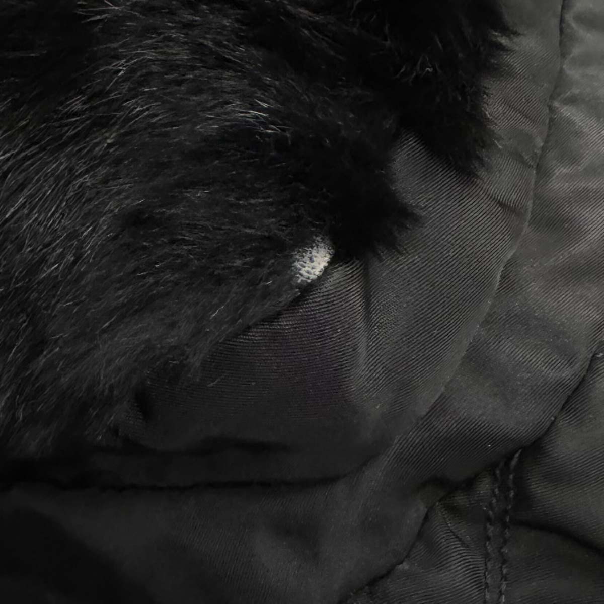 Prada Black Fur Nylon Backpack
