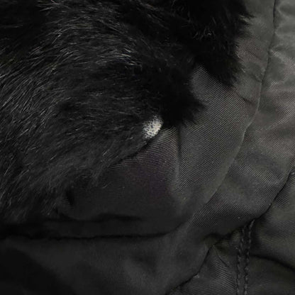 Prada Black Fur Nylon Backpack
