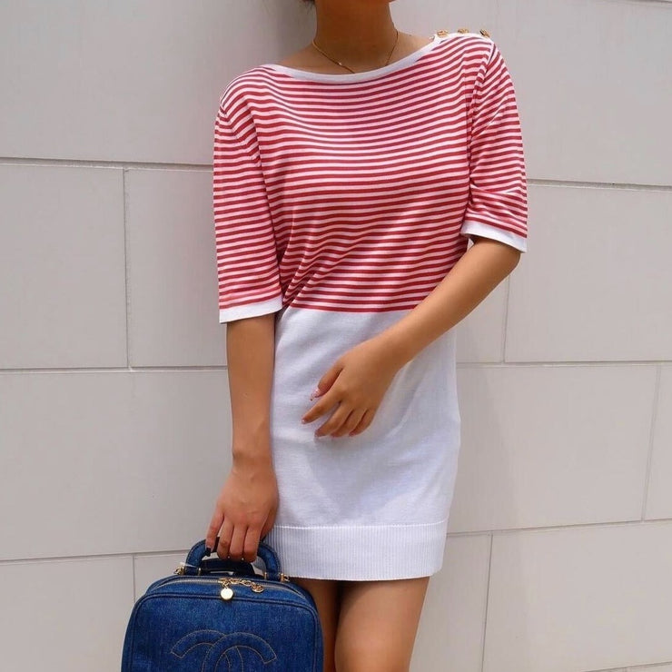 Chanel 1992 striped block mini dress #38