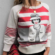 Chanel Fall 2001 Runway Mademoiselle print sweatshirt
