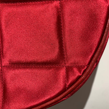 Chanel 1989-1991 Red Satin Lambskin Pouch