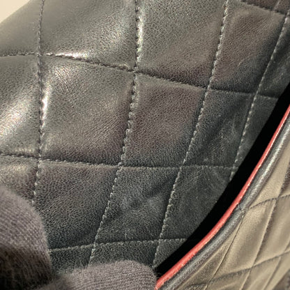 Chanel 1994-1996 Black Lambskin Small Classic Double Flap Shoulder Bag