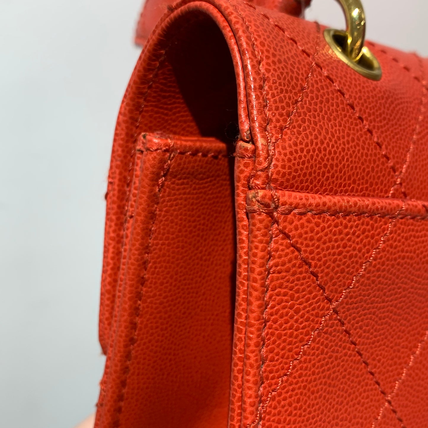 Chanel 1997-1999 Red Caviar Skin Handbag