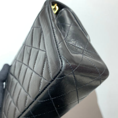 Chanel 1994-1996 Black Lambskin Mini Square Flap Handbag 17