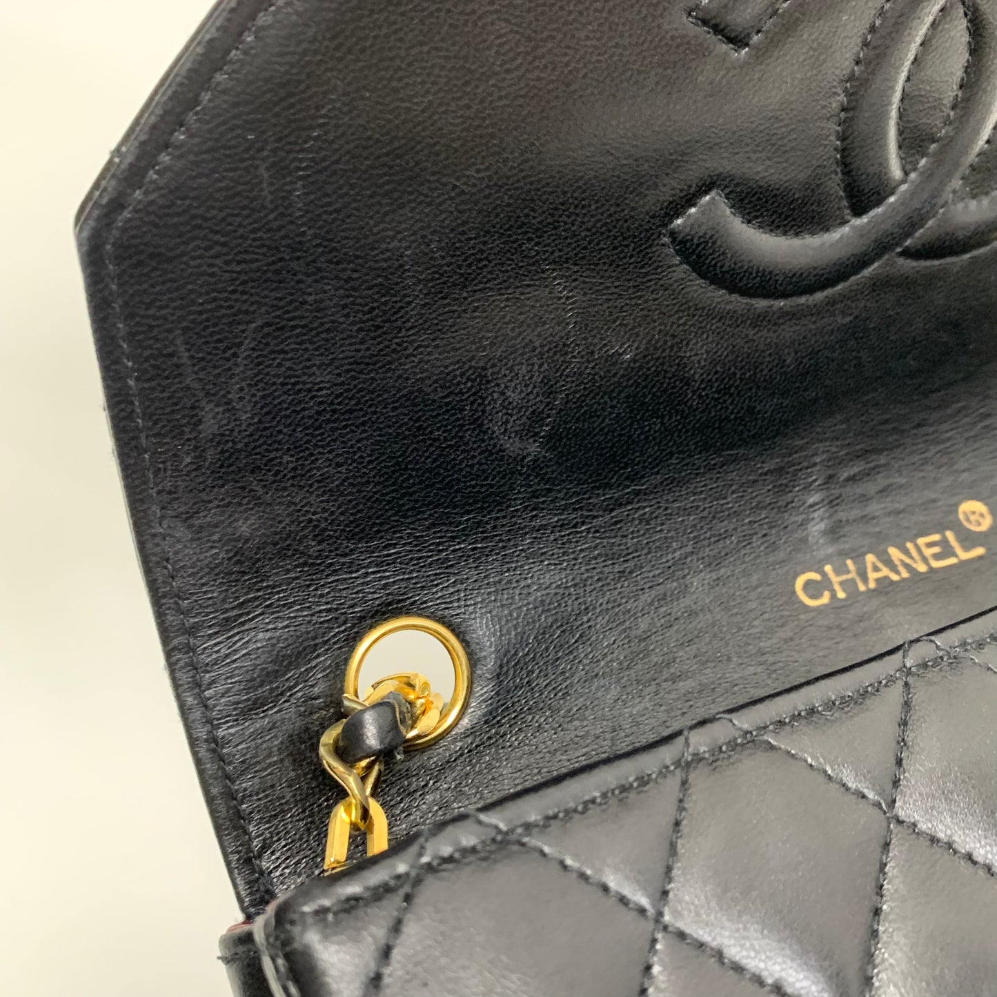 Chanel 1986-1988 Black Lambskin Shoulder Bag