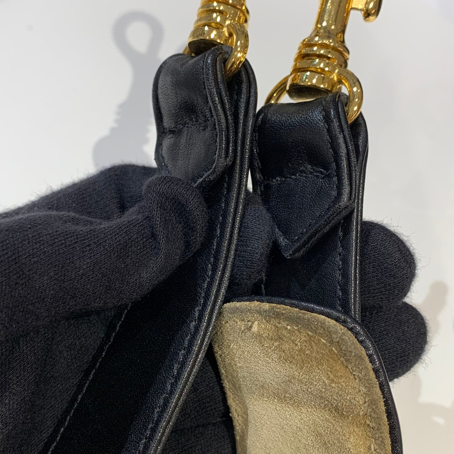 Chanel Black Lambskin Bicolore 2way Shoulder Duffle Handbag