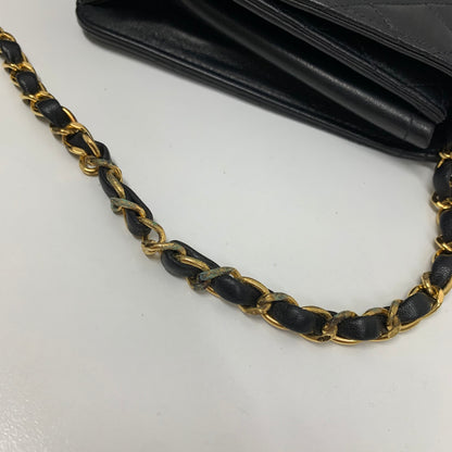 Chanel 2002-2003 Black Lambskin Turnlock Small Half Flap Shoulder Bag