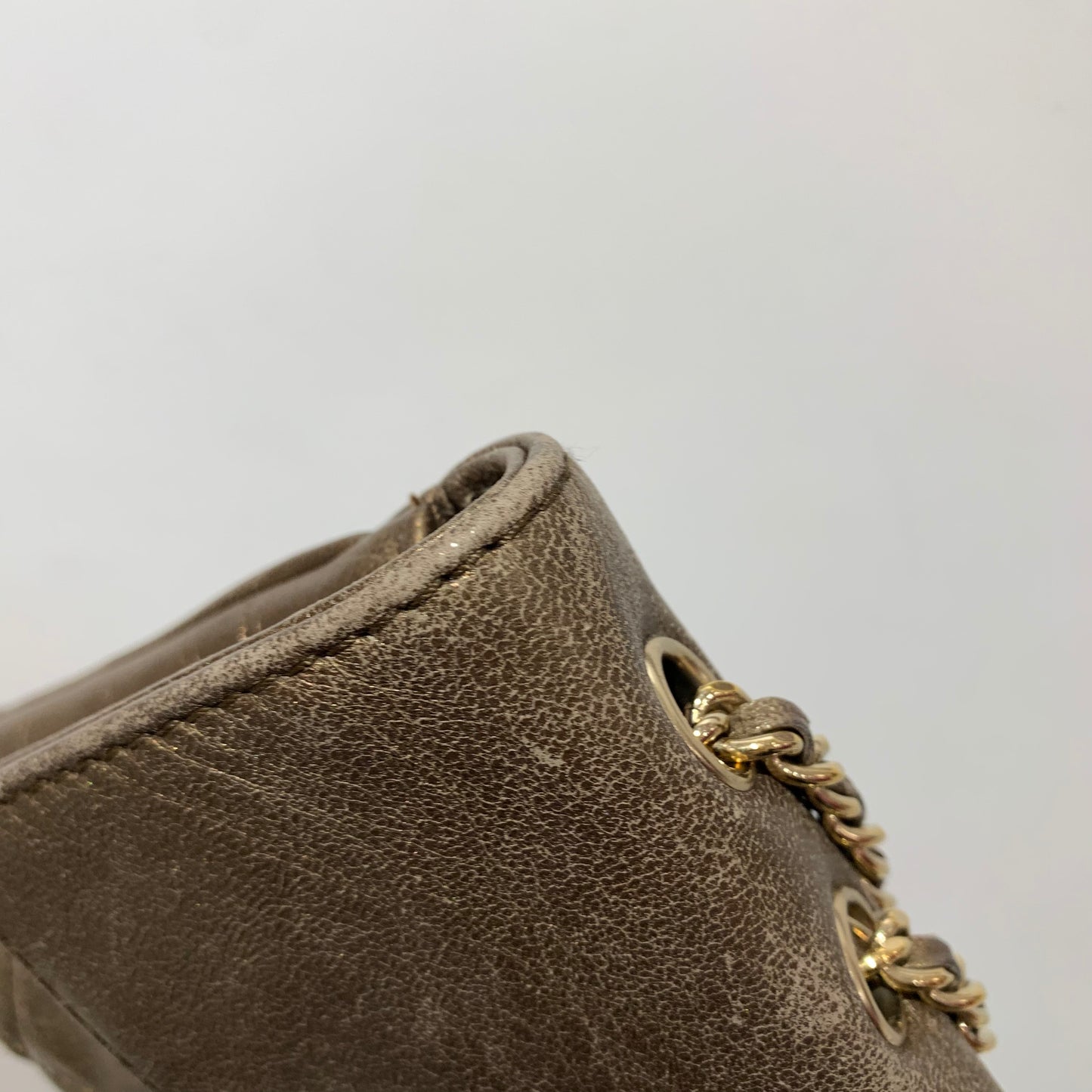 Chanel 2004-2005 Bronze Lambskin Mademoiselle Lock Shoulder Bag