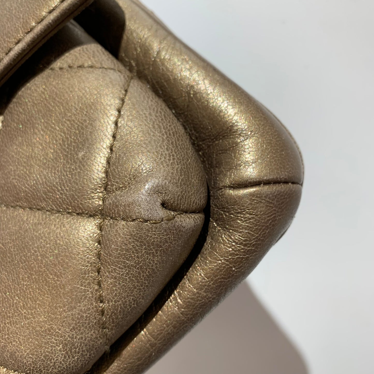 Chanel 2004-2005 Bronze Lambskin Mademoiselle Lock Shoulder Bag