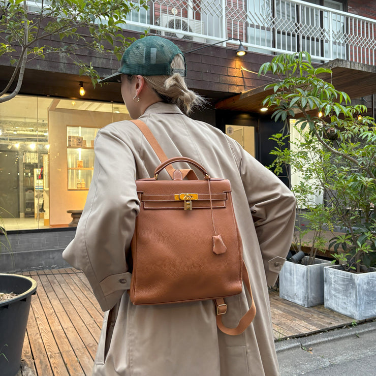 Hermes 2000 Gold Togo Kelly Ado GM Backpack