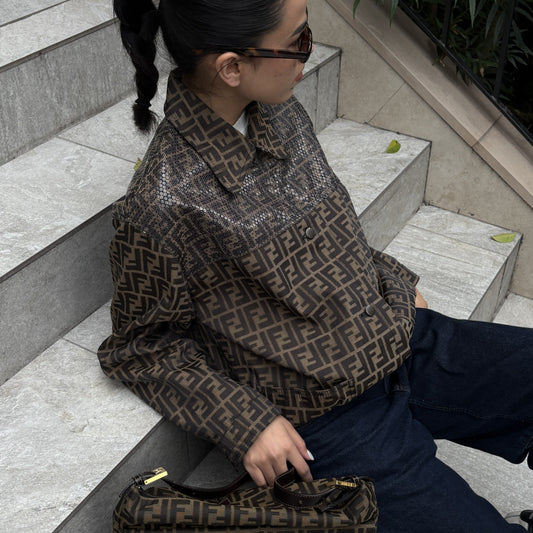 Fendi Jacket Zucca Brown #42