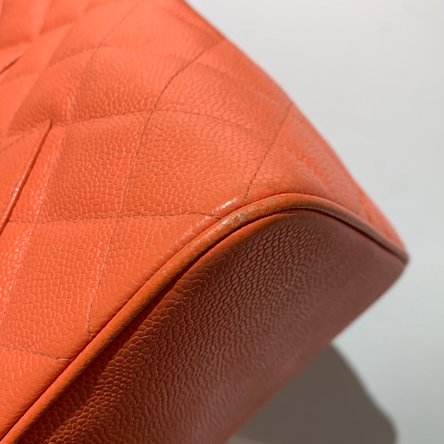 Chanel 2003-2004 Orange Caviar Medallion Tote Handbag