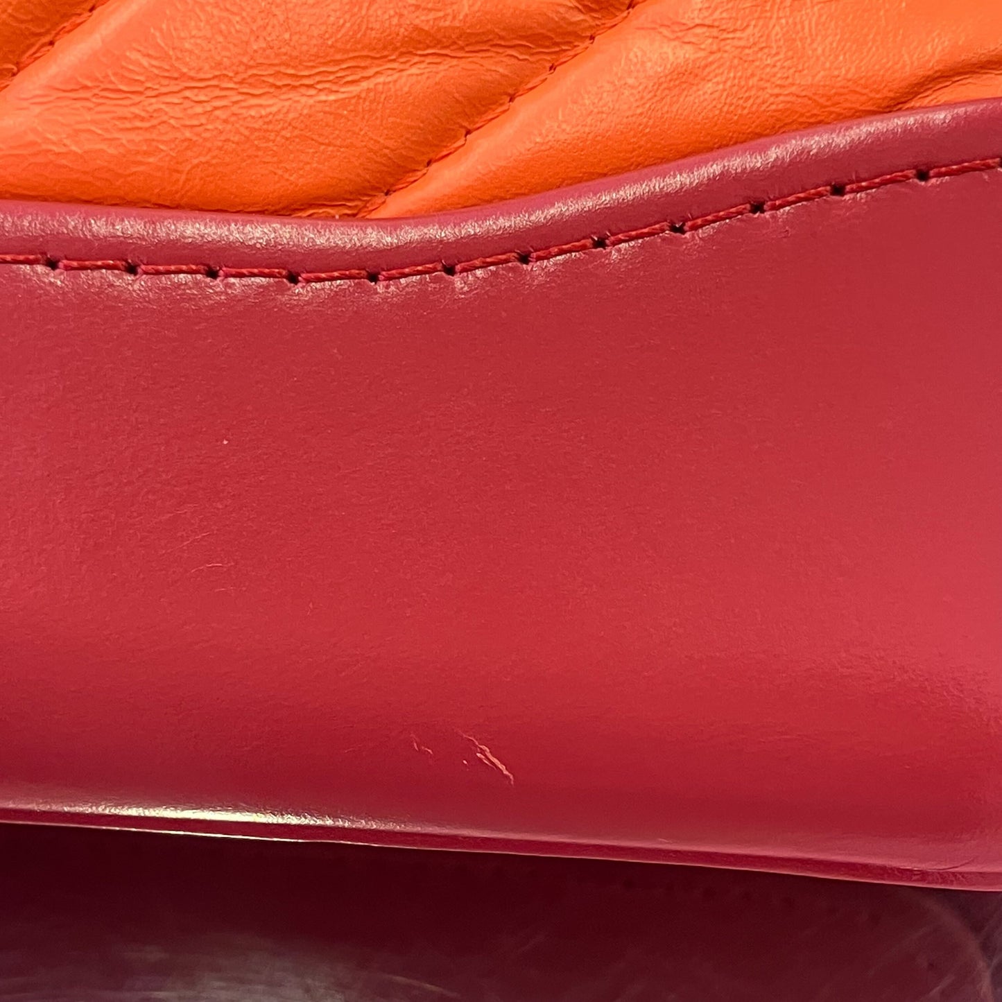 Chanel 2018-2019 Orange Calfskin Gabrielle Chevron WOC Wallet On Chain