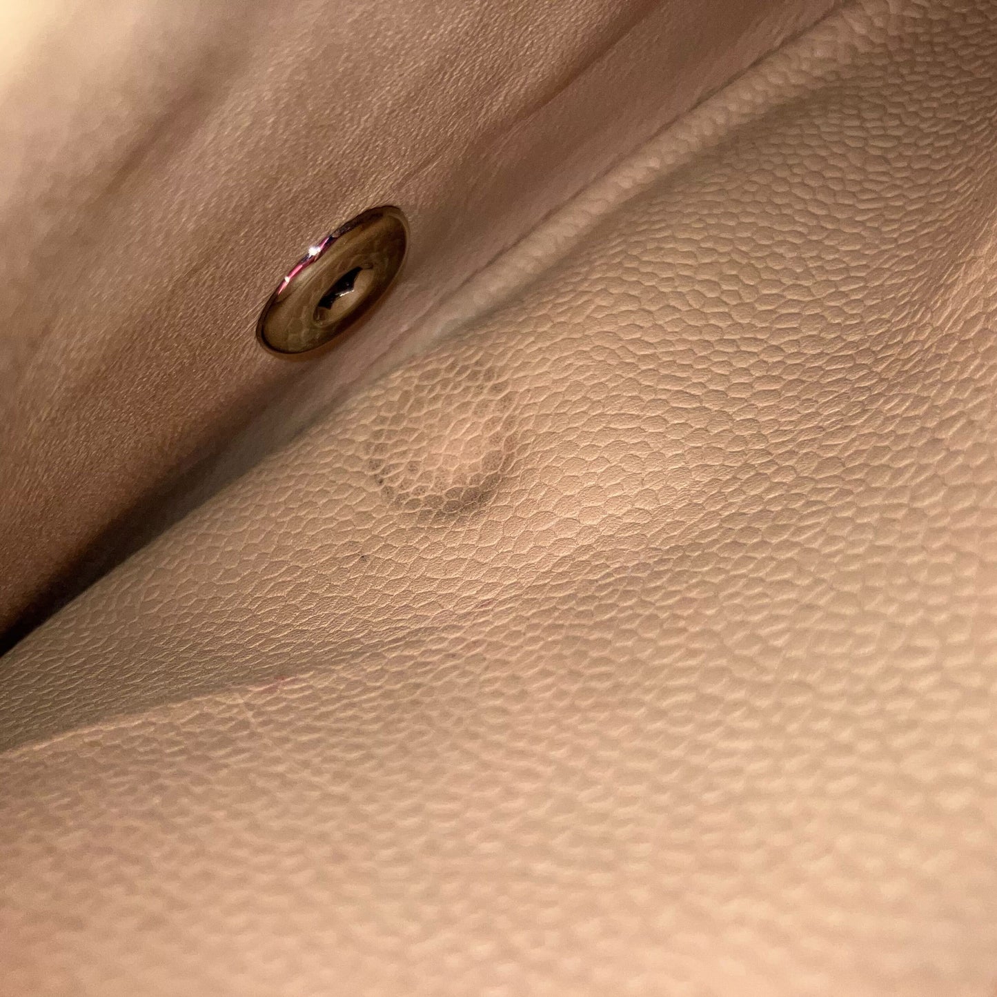 Chanel 2010-2011 Beige Caviar Medium Classic Double Flap Shoulder Bag