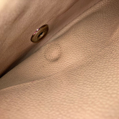 Chanel 2010-2011 Beige Caviar Medium Classic Double Flap Shoulder Bag