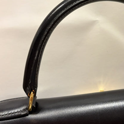 Hermes Black Box Calf Kelly 28 Sellier 2way Shoulder Handbag