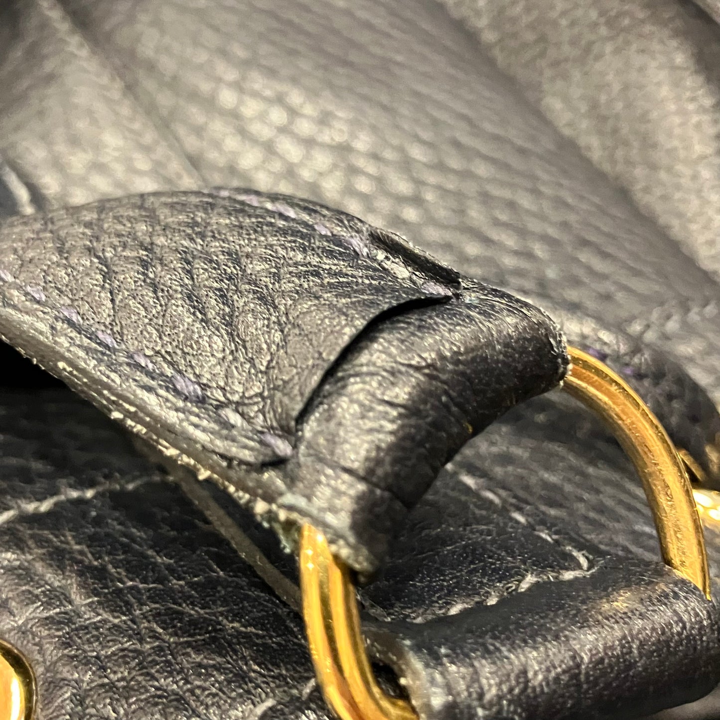 Hermes Blue Indigo Taurillon Clemence Market GM Bucket Shoulder Bag