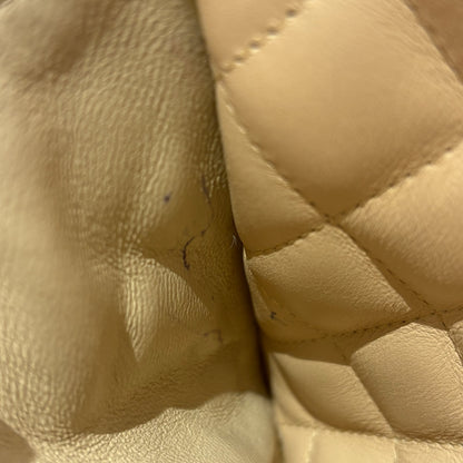 Chanel 2004-2005 Beige Calfskin Cambon Ligne Reporter Bag Handbag