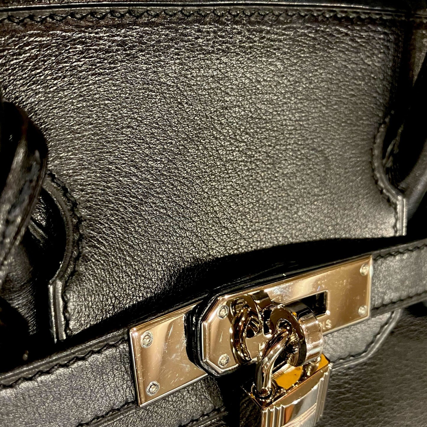 Hermes 2006 Black Swift Birkin 30 Handbag