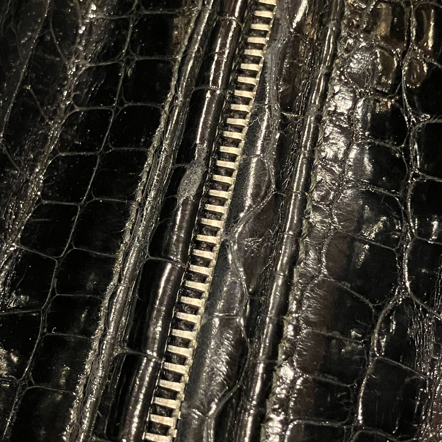 Christian Dior * Black Crocodile Lady Dior 2way Shoulder Handbag