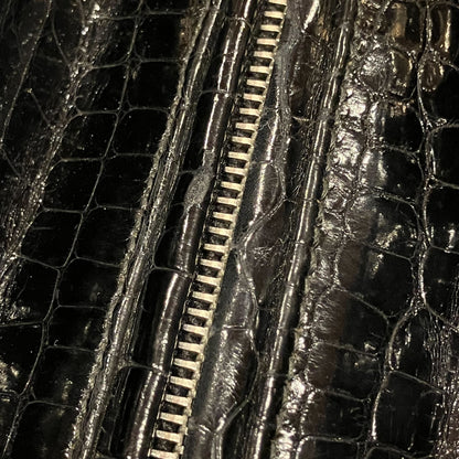 Christian Dior * Black Crocodile Lady Dior 2way Shoulder Handbag