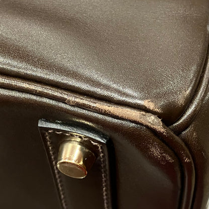 Hermes Chocolat Box Calf Haut a Courroies 32 Handbag