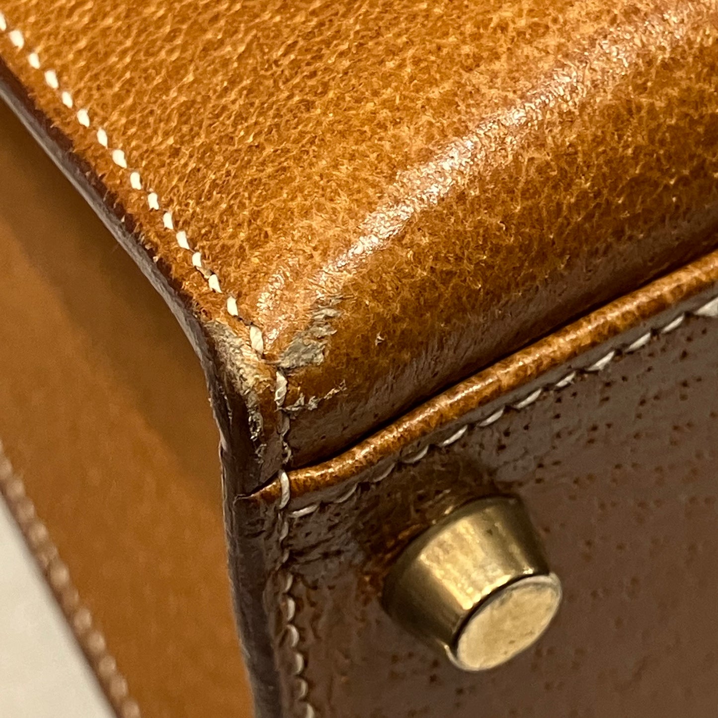 Hermes Natural Pigskin Kelly 32 Sellier Handbag