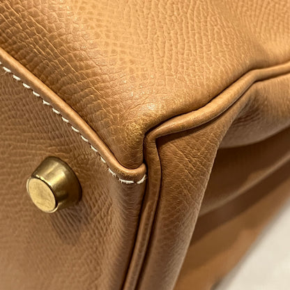 Hermes 1997 Natural Courchevel Kelly 35 Retourne 2way Shoulder Handbag