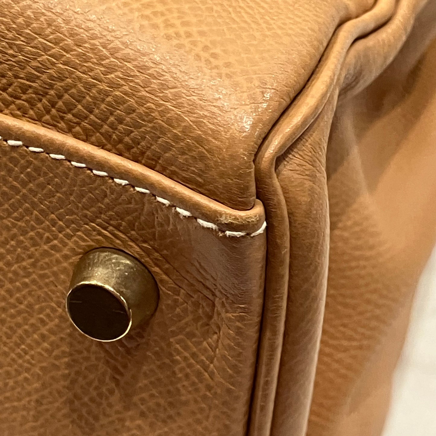 Hermes 1997 Natural Courchevel Kelly 35 Retourne 2way Shoulder Handbag