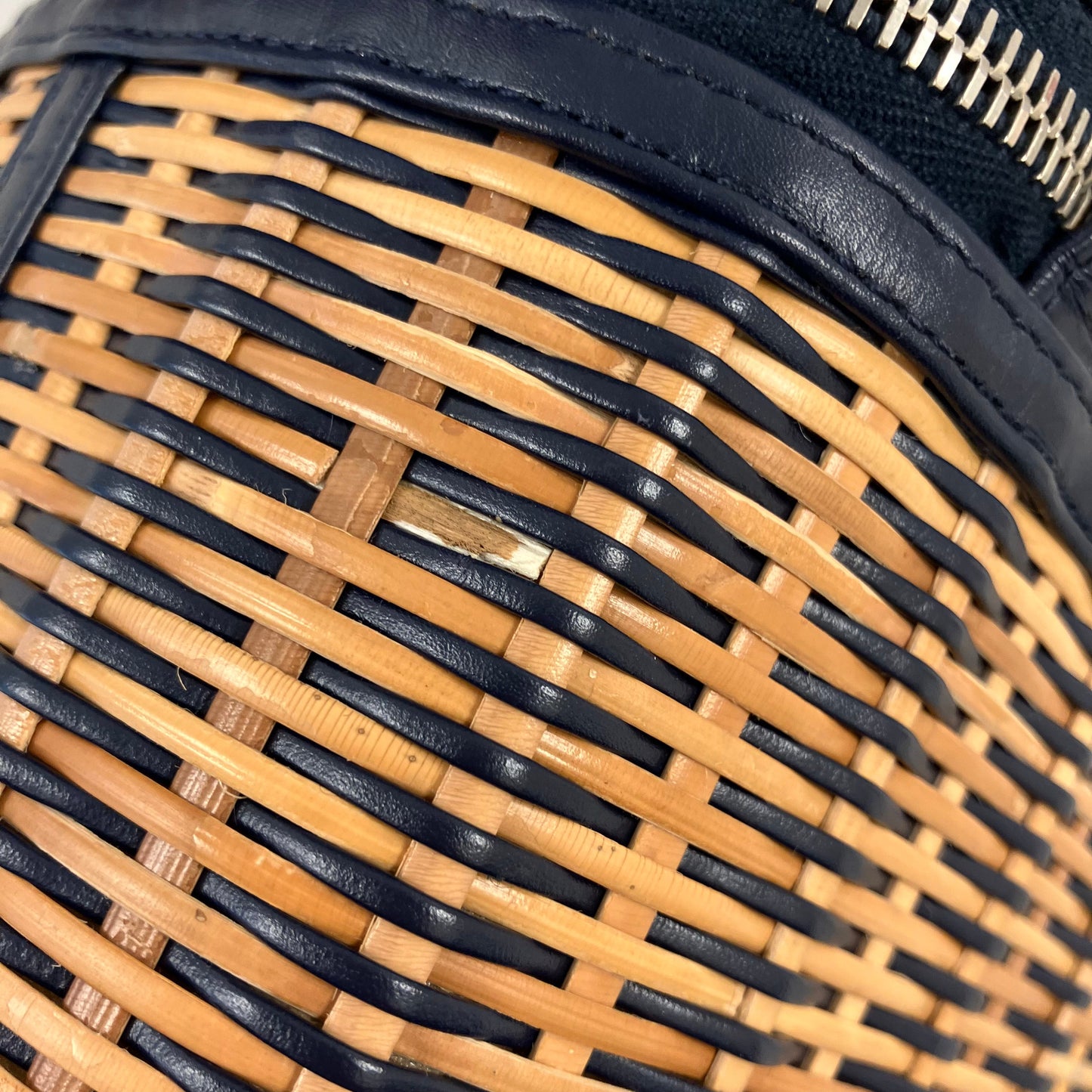 Chanel 2019 Navy Rattan Calfskin Take Away Vanity Case 2way Handbag