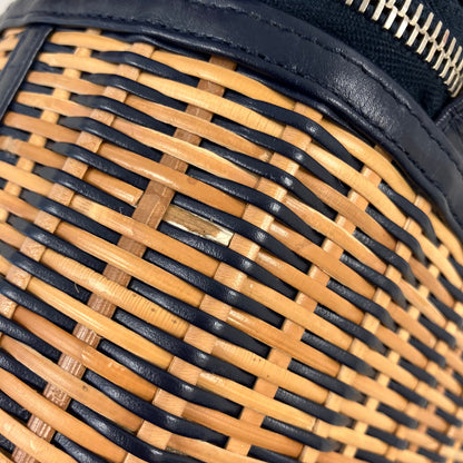 Chanel 2019 Navy Rattan Calfskin Take Away Vanity Case 2way Handbag