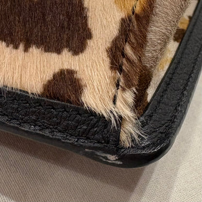 Christian Dior Beige Pony Hair Leopard Print Handbag