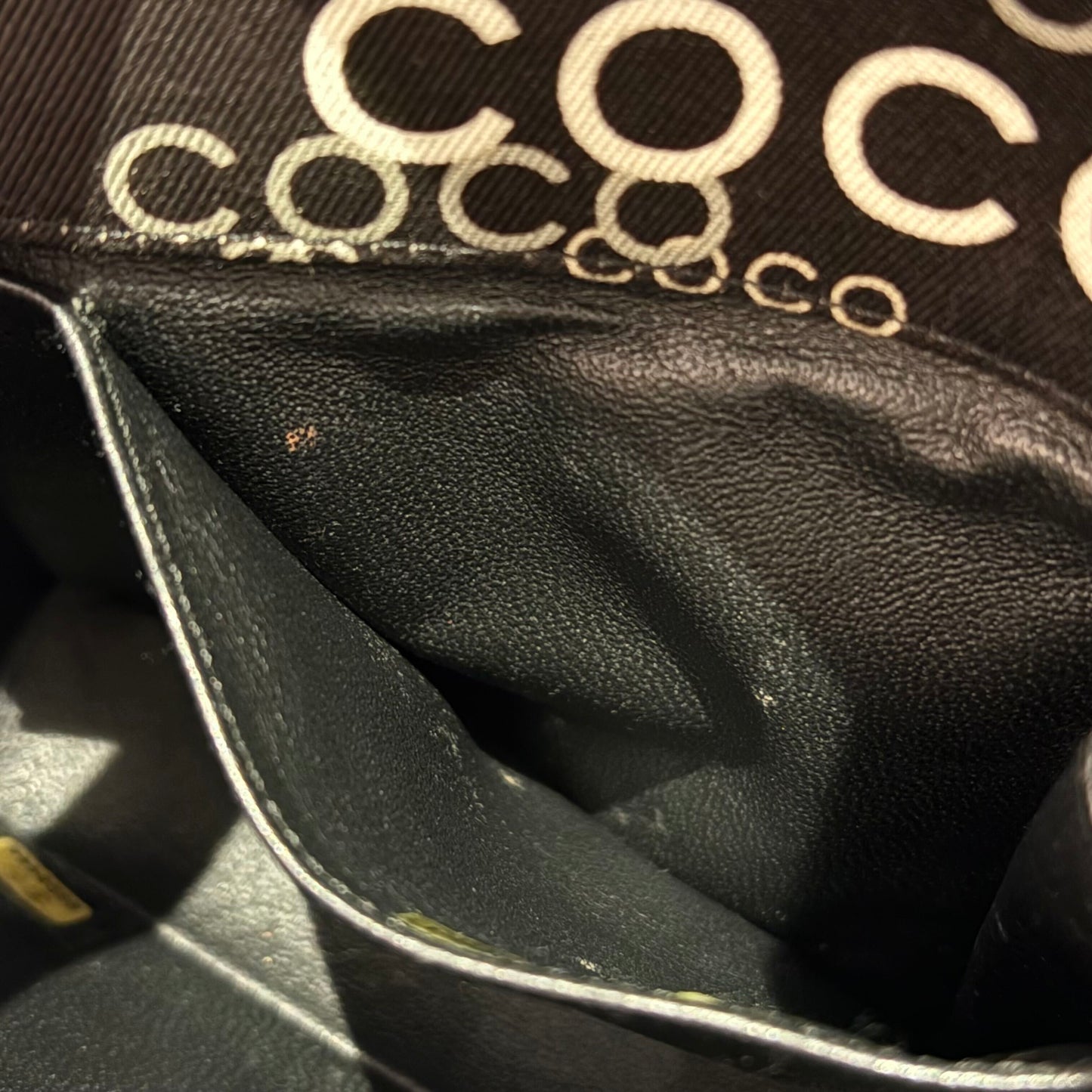 Chanel 2000-2001 Black Canvas COCO East West Choco Bar Shoulder Bag