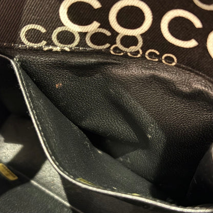 Chanel 2000-2001 Black Canvas COCO East West Choco Bar Shoulder Bag