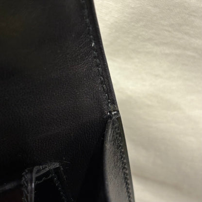 Hermes 1983 Black Box Calf Fonsbelle Shoulder Bag