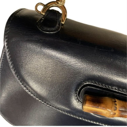 Gucci Black Bamboo 2way Shoulder Handbag