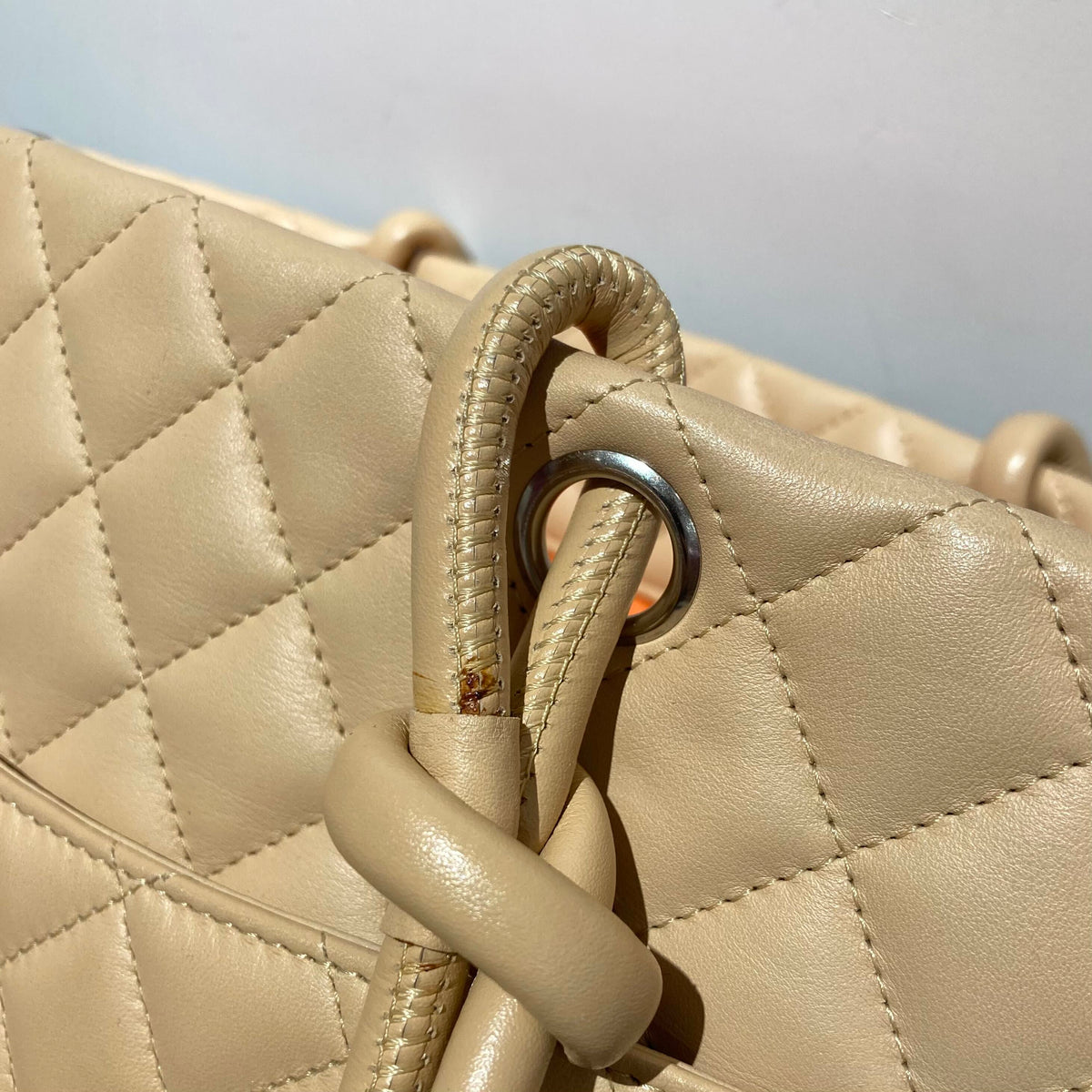 Chanel 2005-2006 Beige Calfskin Cambon Ligne Tote Handbag