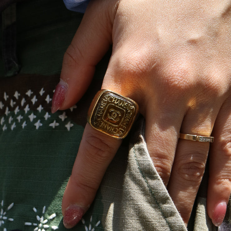 Chanel Signet Ring Gold #51