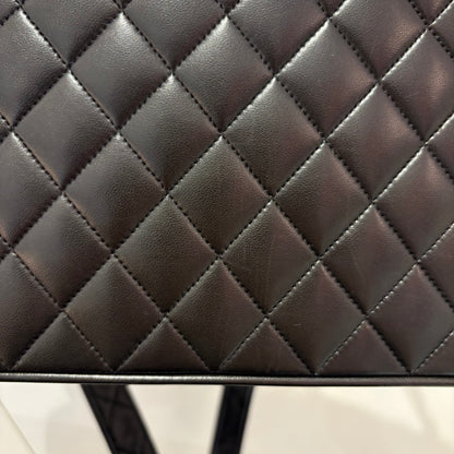 Chanel 1991-1994 Black Lambskin Single Flap Shoulder Bag