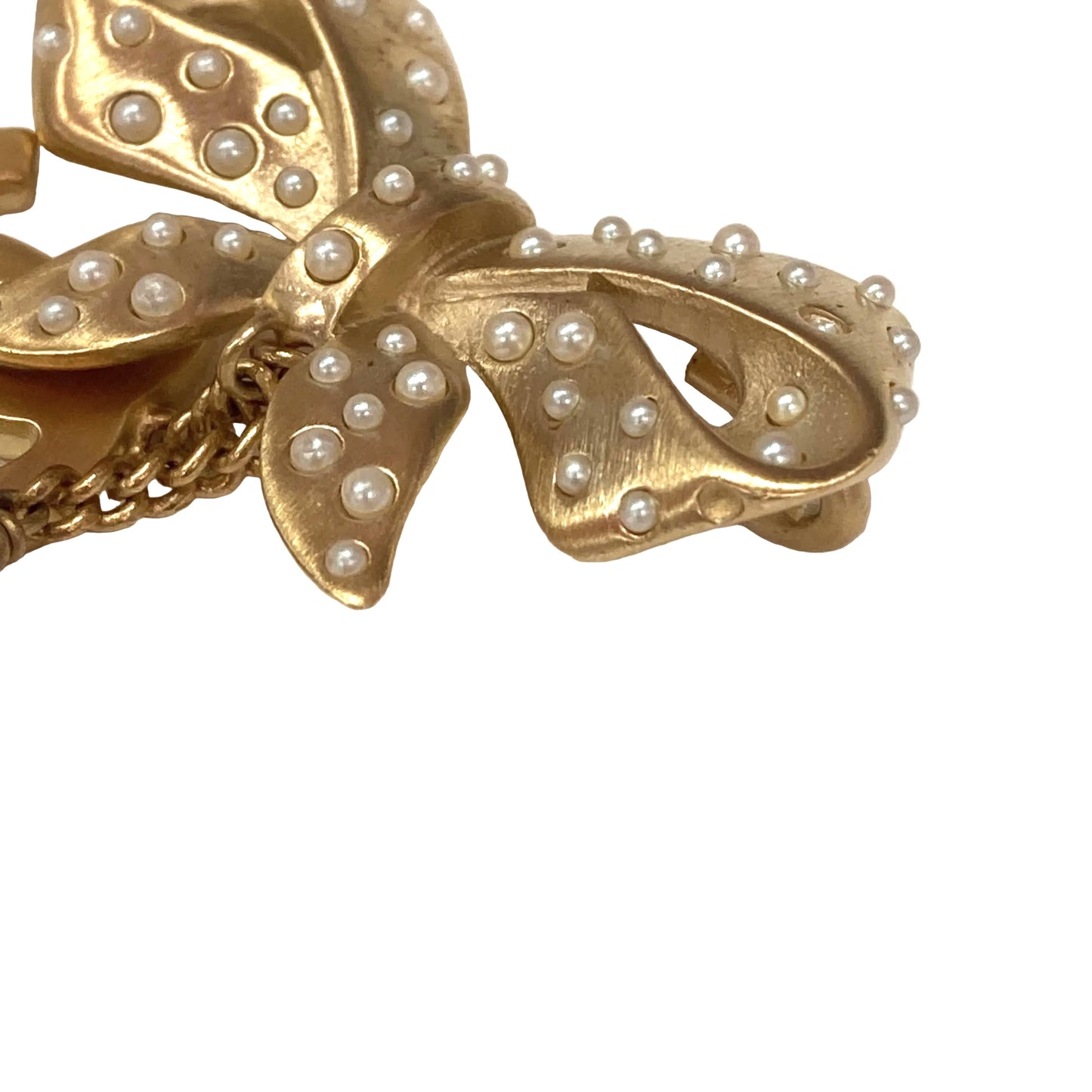 Chanel Icon Charm Chain Belt Gold Costume Pearl 03A Small Good