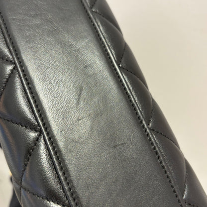 Chanel 1996-1997 Black Lambskin Top Handle Handbag