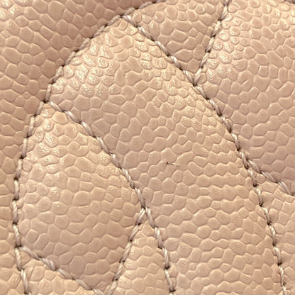 Chanel 2010-2011 Beige Caviar Skin Grand Shopping Tote GST Chain Handbag