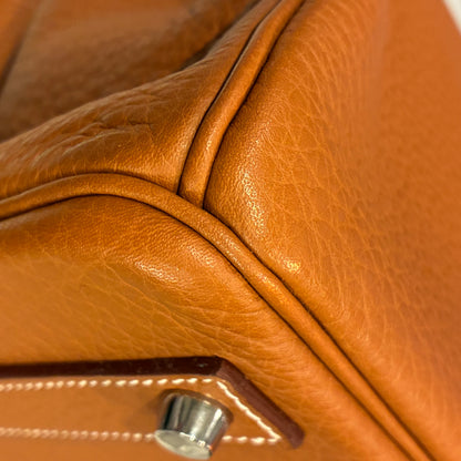 Hermes 2008 Gold Taurillon Clemence Birkin 40 Handbag