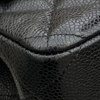 Chanel 2011 Black Caviar Skin Jumbo Classic Double Flap Shoulder Bag