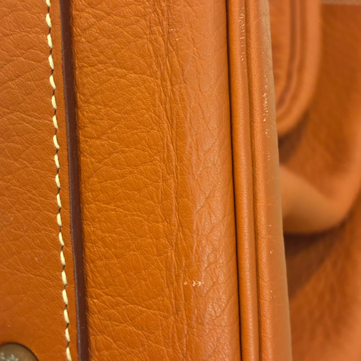 Hermes Brique Taurillon Clemence Haut a Courroies 50 Handbag
