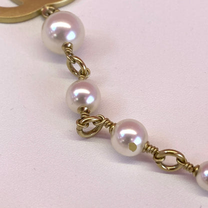 Chanel Icon Charm Chain Belt Gold Costume Pearl 03A Small Good