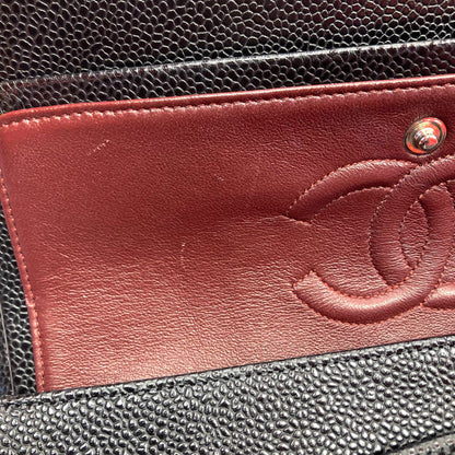 Chanel 2012 Black Caviar Skin Small Classic Double Flap Shoulder Bag