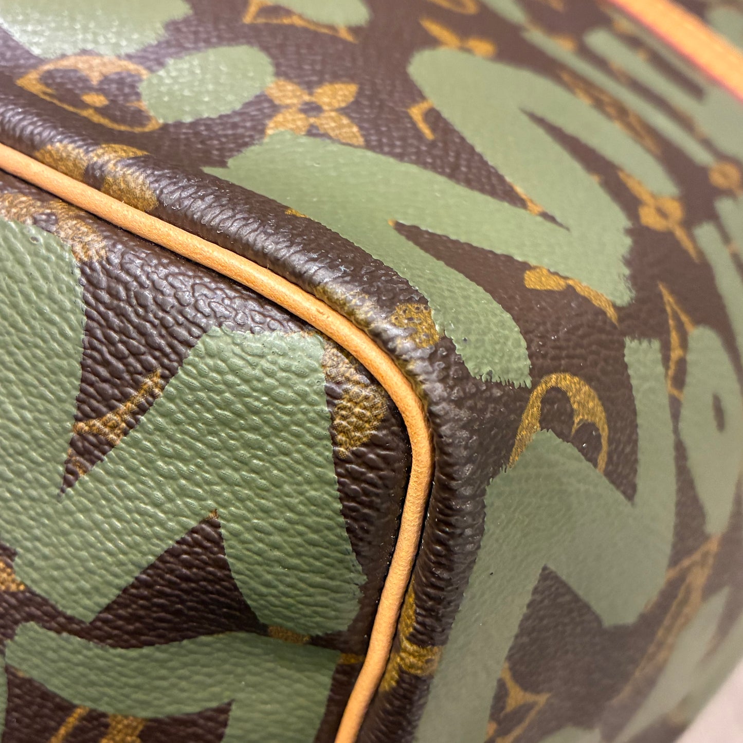 Louis Vuitton Khaki Monogram Graffiti Keepall 50 Duffle Bag M92196