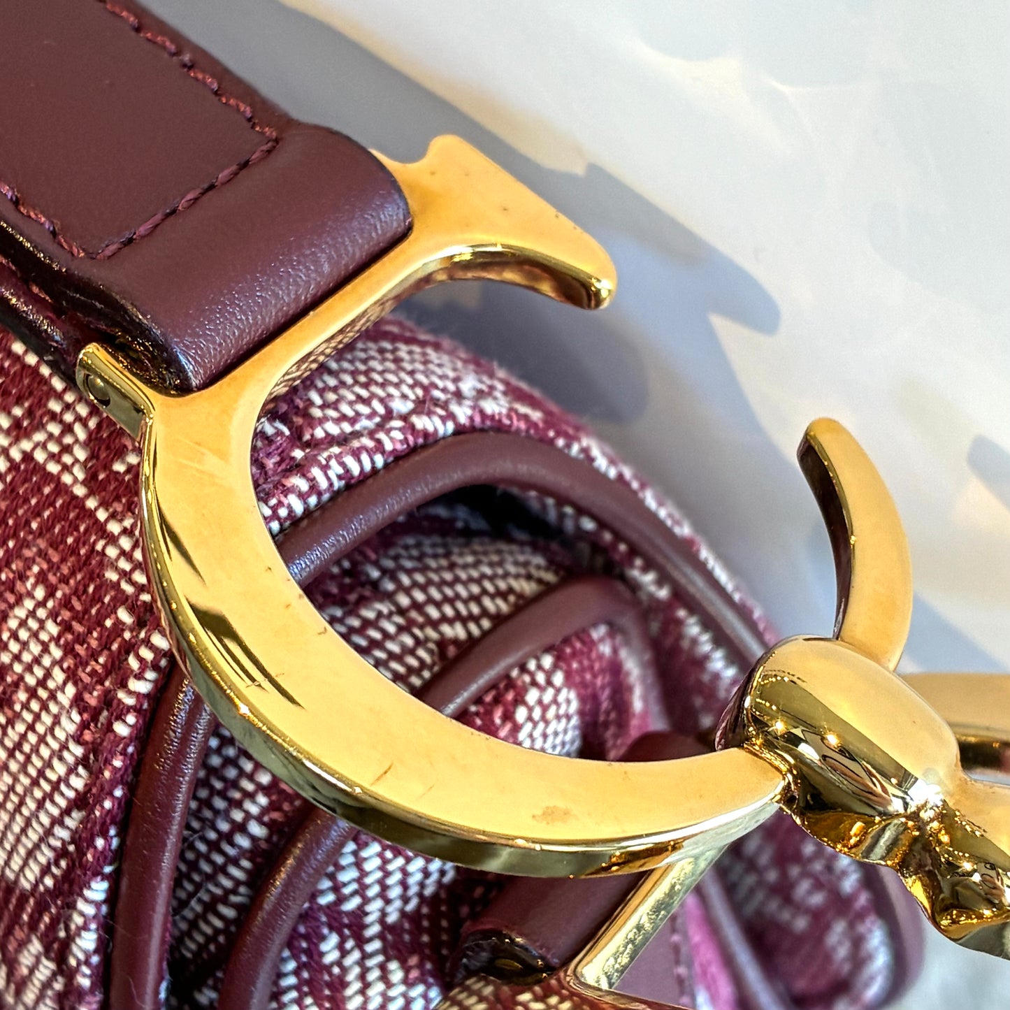 Christian Dior Bordeaux Trotter Saddle Handbag