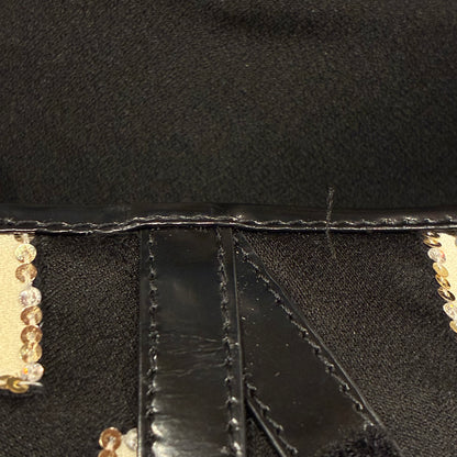 Christian Dior Black White Satin Sequins Saddle Handbag